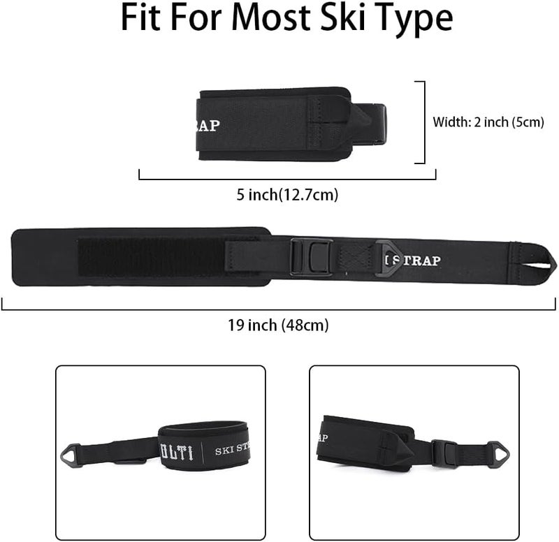 Kolti Ski Fastener Straps - Durable Hook & Loop Ski Strap Carrier Pair, Winter Sports Accessories Great for Carrying Gear - Image 4